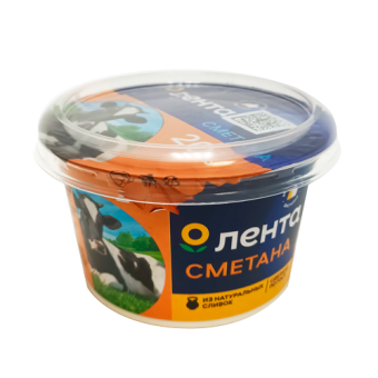 Сметана с м.д.ж. 20%   ТМ "Лента" - 4 606 068 574 109