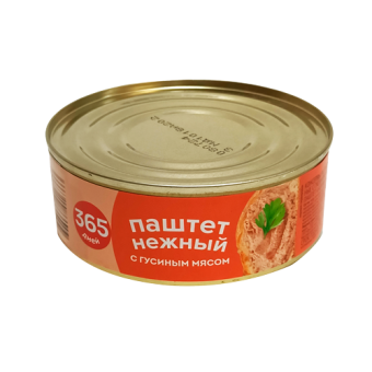 Консервы растительно- мясные "Паштет "Нежный" с гусиным мясом, ТМ "365 дней" - 4 606 068 016 333