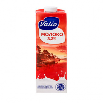 Молоко ТМ "Valio" питьевое ультравысокотемпературнообработанное с м.д.ж. 3,2 % - 