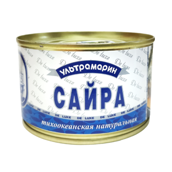 Рыбные консервы стерилизованные  "Сайра тихоокеанская натуральная  (куски)"  ТМ "Ультрамарин" - 4 607 180 661 500