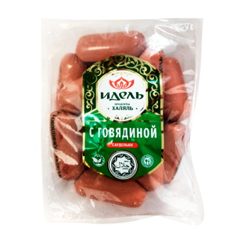 Сардельки "С говядиной" из мяса кур  ТМ "Идель" - 