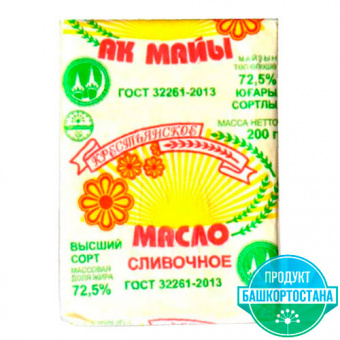 Масло сливочное "Крестьянское", м.д.ж. 72,5%, высший сорт - 460 705 303 130 100