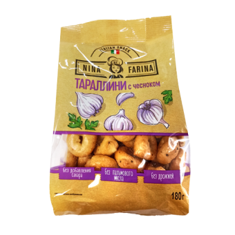 Сушки "ТАРАЛЛИНИ" с чесноком NINA FARINA - 4 620 017 453 536
