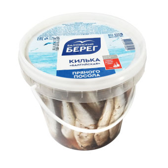 Килька обыкновенная неразделанная пряного посола "Балтийская", ТМ "Балтийский берег" - 4 607 010 730 802