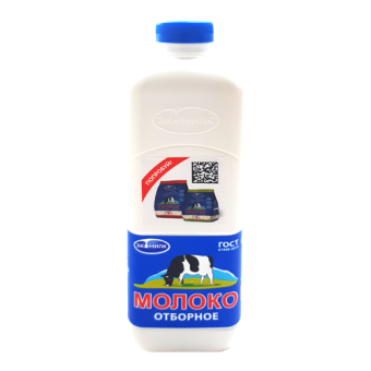 Молоко цельное отборное питьевое пастеризованное ТМ "ЭКОМИЛК" - 4 606 419 018 559