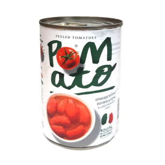 Консервы овощные пастеризованнные. Очищенные помидоры с собственном соку, ТМ "PoMato" - 8 002 920 008 052