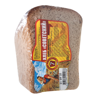 Хлеб "Советский" ржано-пшеничный, нарезанная часть изделия, в упаковке - 4 607 080 592 966