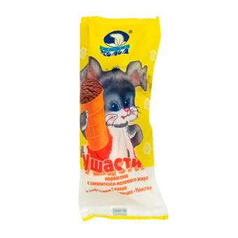 Мороженое "Ушастик" с заменителем молочного жира с какао в вафельном стаканчике - 4 607 183 456 486