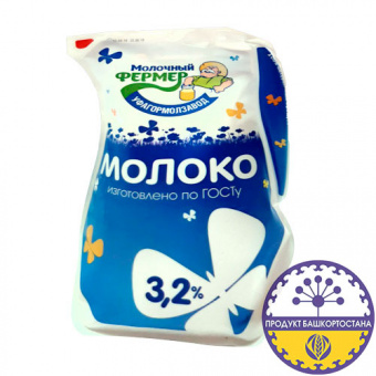 Молоко питьевое пастеризованное с м.д.ж. 3,2%, ТМ "Молочный фермер" - 4660016150258