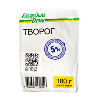 Творог м.д.ж. 5 % ТМ "Каждый день" - 4 690 363 157 556