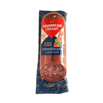Колбаса полукопченая "Кремлевская с грудинкой" категории В, ТМ "Владимирский стандарт" - 4 607 100 235 774