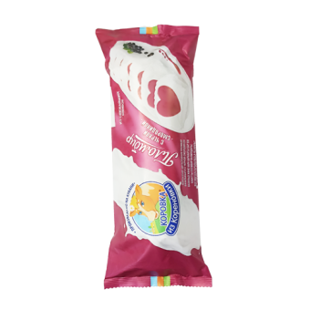 Мороженое двухслойное пломбир ванильный и с черной смородиной ТМ "Коровка из Кореновки" - 4 602 358 006 664