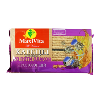 Хлебцы хрустящие из пяти злаков с расторопшей ТМ "MaksiVita" - 4 607 008 272 192