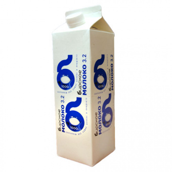 Молоко питьевое пастеризованное  с м.д.ж. 3,2% ТМ " Бирское", упаковка - РОСПАК, 1000 г. - 4630031790715