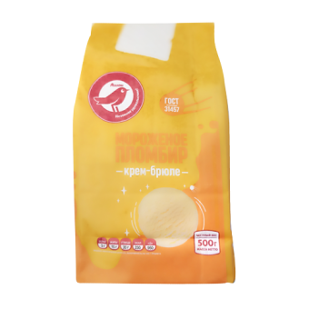 Мороженое пломбир крем-брюле с м.д.ж. 15% ТМ "Ашан" - 4 690 363 229 178