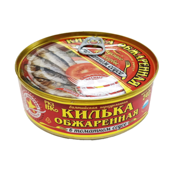 Рыбные консервы стерилизованные "Килька Балтийская неразделанная обжаренная в томатном соусе" - 4 607 175 482 370