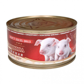 Консервы мясные кусковые стерилизованные "Свинина тушеная высший сорт", ТМ "СП спецпроект гарантия качества" - 4670002870695