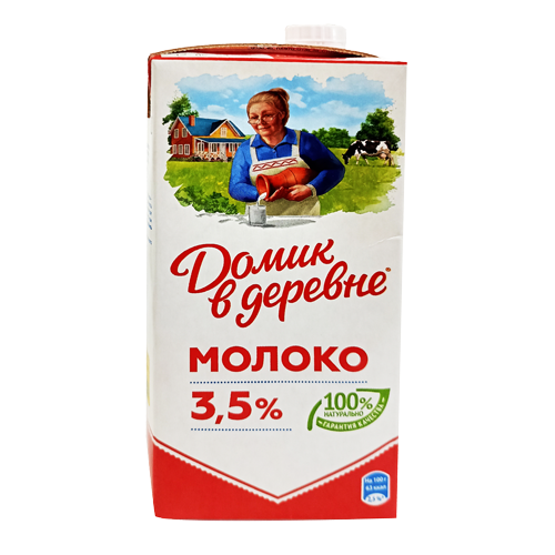 Молоко питьевое ультрапастеризованное с м.д.ж. 3,5 % ТМ "Домик в деревне"
