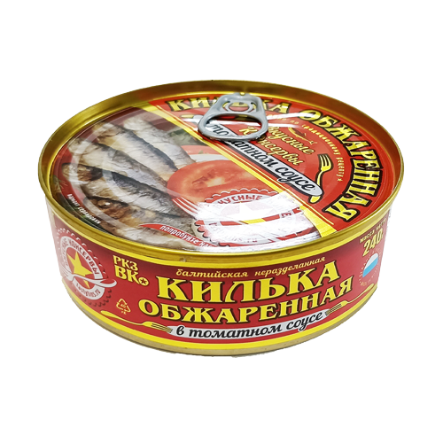 Рыбные консервы стерилизованные "Килька Балтийская неразделанная обжаренная в томатном соусе"