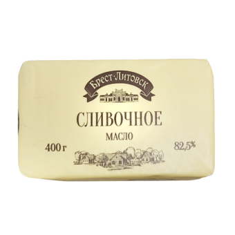 Масло сладкосливочное несоленое "Брест-Литовск" м.д.ж. 82,5 % высший сорт, ТМ "Брест-Литовск" - 4 810 268 045 707