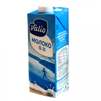 Молоко Valio питьевое ультравысокотемпературнообработанное (UHT) обезжиренное 0,05% ТМ "Valio" - 4601075346374