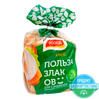 Хлеб "Польза злаков для сэндвичей" формовой из  пшеничной муки ТМ "Восход" - 4 607 005 462 077